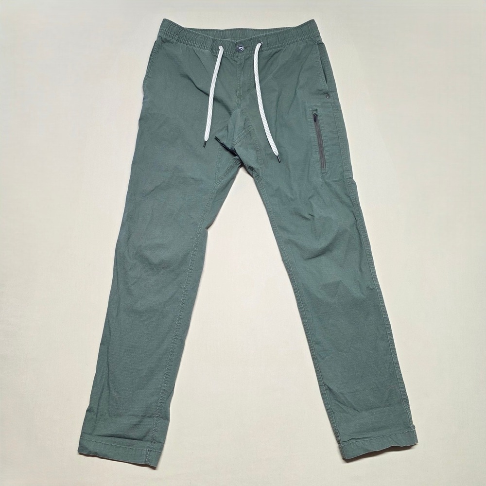 Vuori Ripstop Jogger Pants Olive Men Size Large V412 Elastic Waist+Drawstring